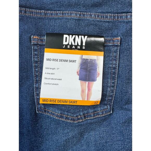 NWT - DKNY JEANS Mini Skirt, size Women's 12; Mid Rise; Denim/Jean Skirt - Picture 7 of 11